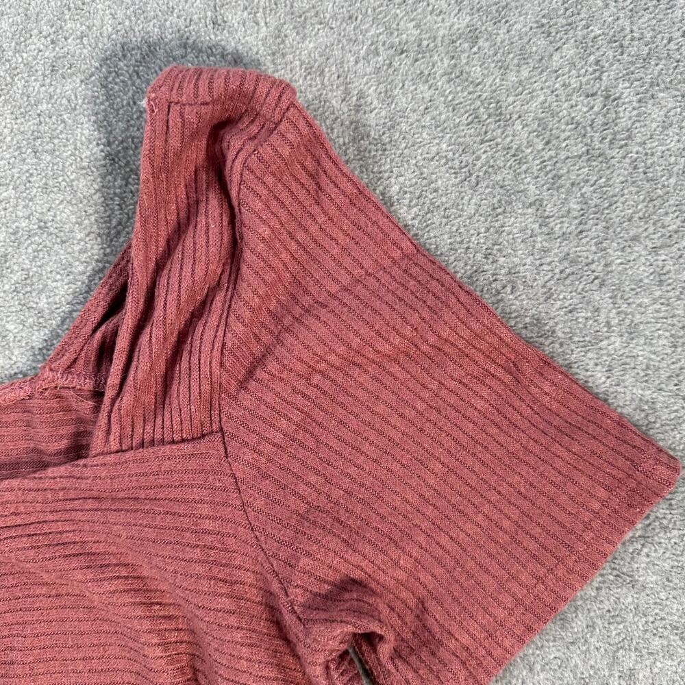 Lulus Quintessential Muse Mauve Ribbed Short Sleeve Top Women's Small - Picture 3 of 8